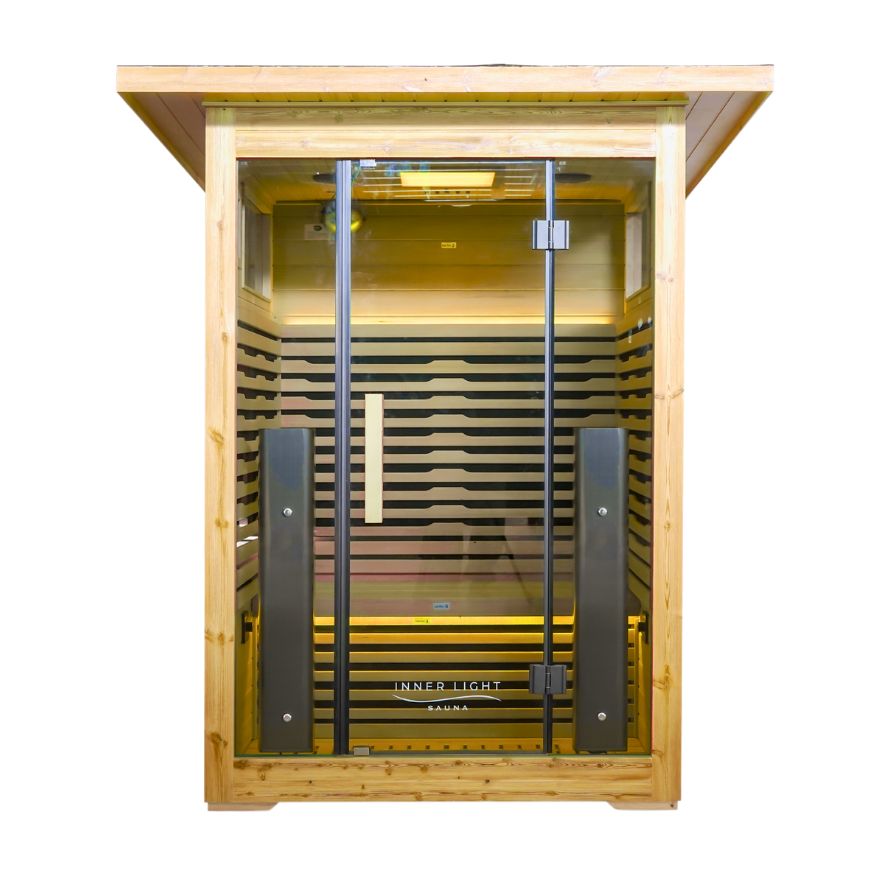 2 person outdoor Infrared Sauna Natural Colour