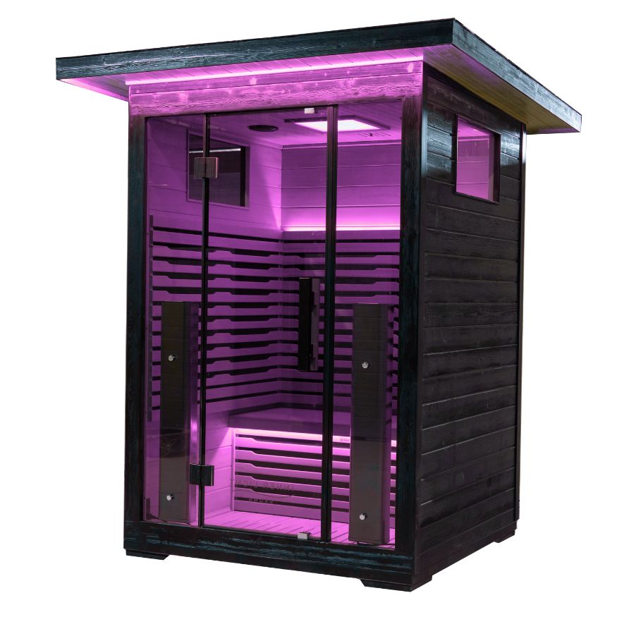 Outdoor Infrared Sauna 2 person Black Full Spectrum - Innerlight Sauna