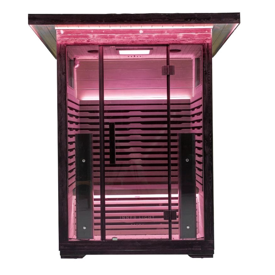 2 person Outdoor Infrared Sauna front view pink