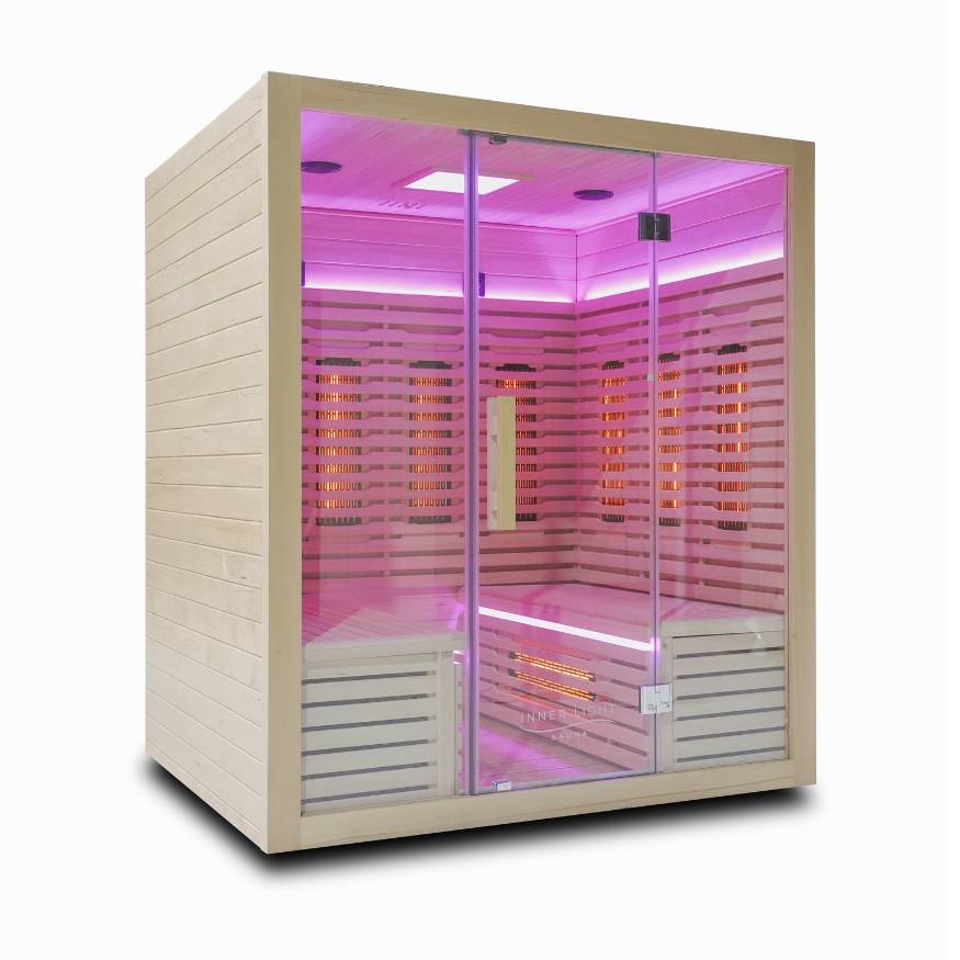 4 Person commercial Sauna Pink Angle