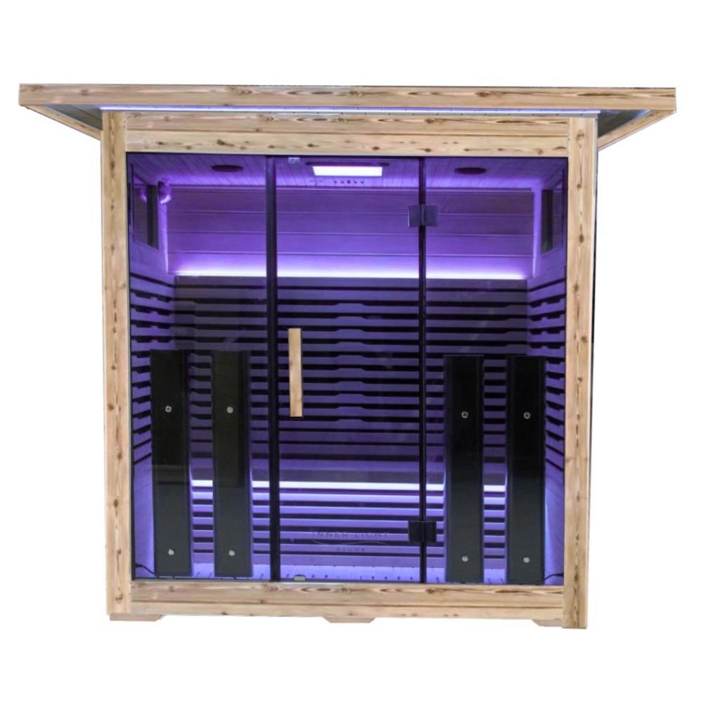 Outdoor Infrared Sauna Wood Colour 4 Person