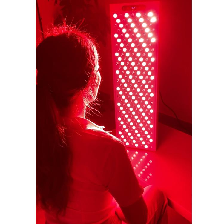 Red light panel with woman